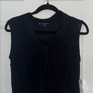 Anne Klein Black Sleeveless Tie-Neck Blouse